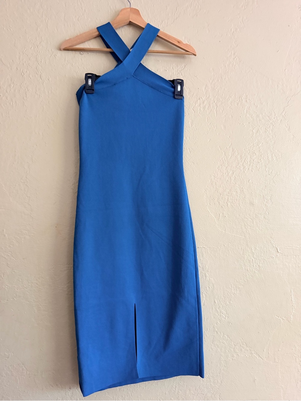 Sincerely Jules Teal Cross-Strap Midi Sheath Dress - Picture 3 of 6